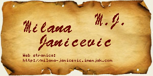 Milana Janićević vizit kartica